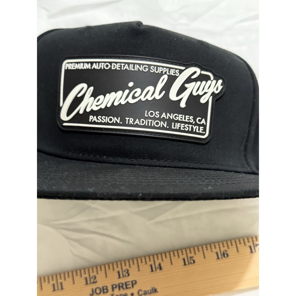 Chemical Guys SnapBack Hat/Cap Auto Detailing Rubber Patch Black Baseball Hat - Picture 2 of 8